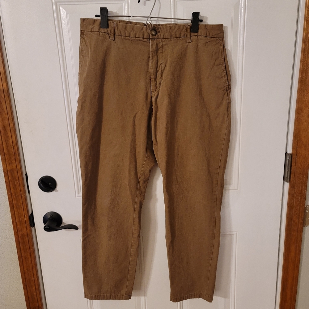 Khaki Athletic-fit Pants